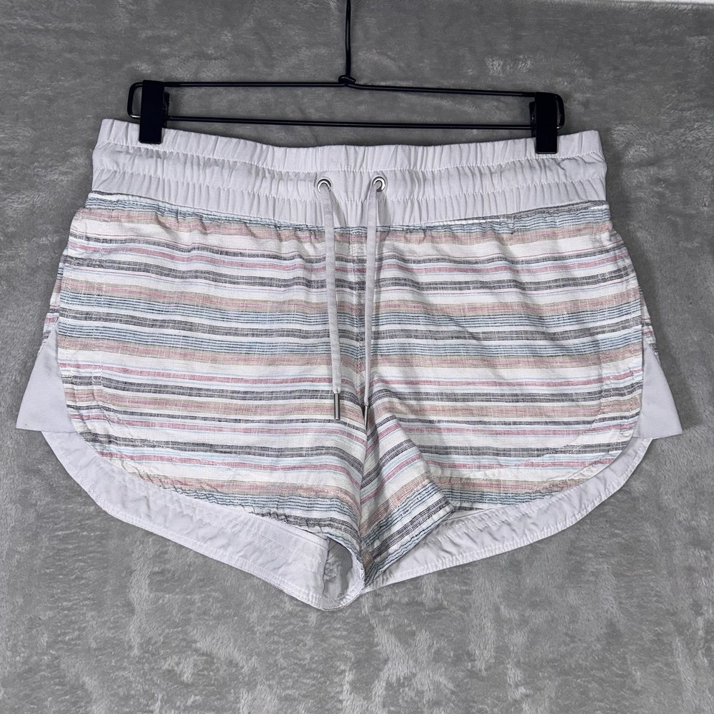 Athleta Size 10‎ Multicolor Linen Shorts Drawstring Waist Casual Everyday